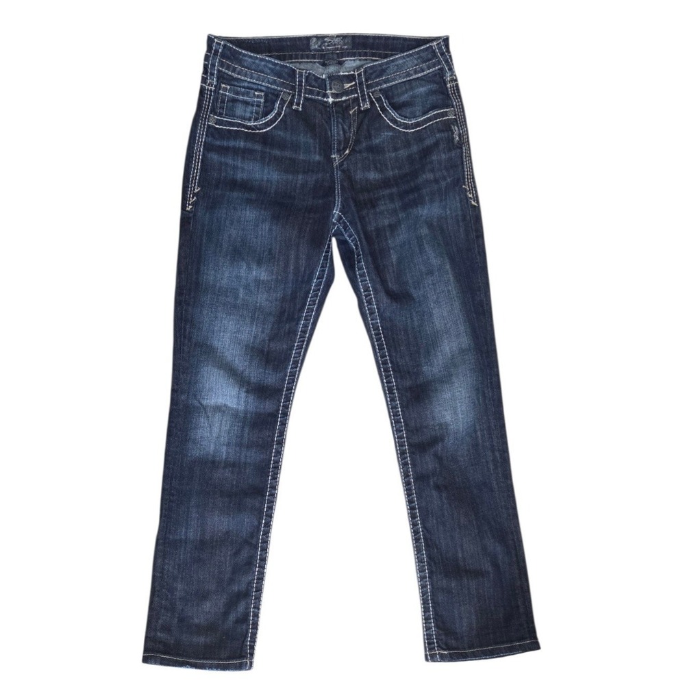 Silver Natsuki Capri Stretch Dark Wash Denim Cropped Ankle Jeans Women's W28 L27